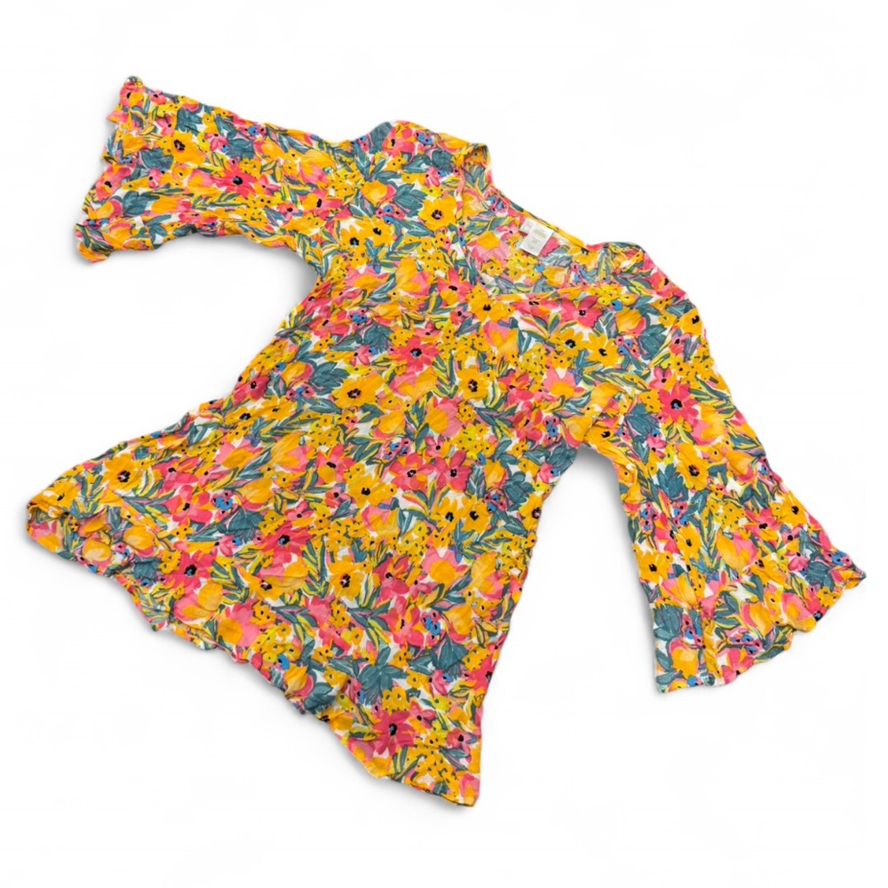 Anne Cole - Multicolor Floral Dress / Cover up with puffy bell sleeves - Picture 2 of 6